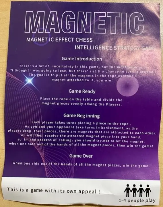 Recalled Christmas-themed Magnetic Chess Game - instructions