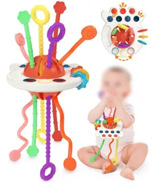 Recalled Yetonamr Pull String Teething Toy – red