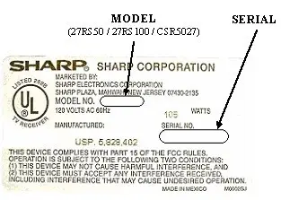 Label on Recalled Television