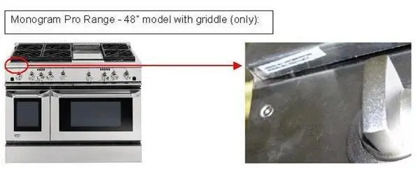 Recalled Monogram Pro Range 48" model