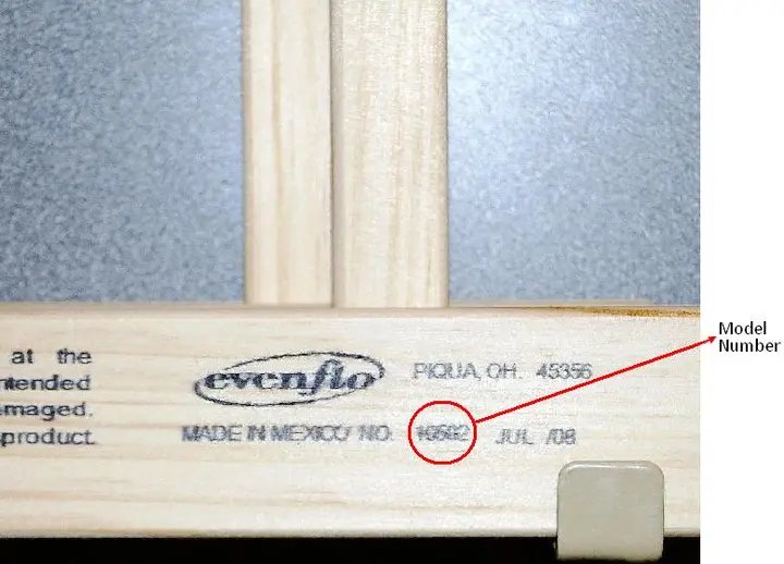 Picture showing location of model number