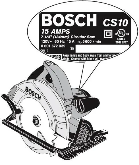 Recalled CS10 Circular Saw