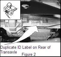 Duplicate Transaxle ID Label