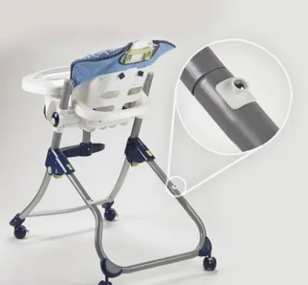 Recalled Close to Me High Chair with close up of the storage peg