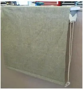 Front view of manual Roman shade
