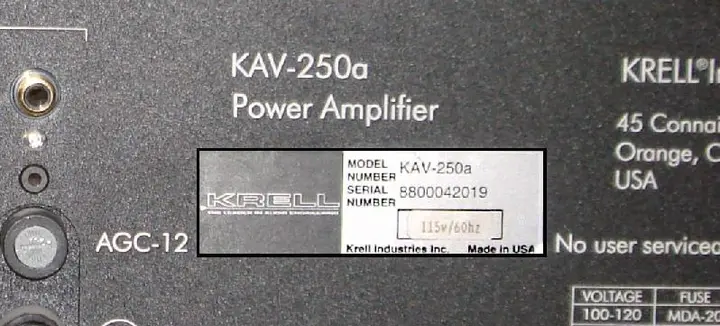 Recalled Amplifier label