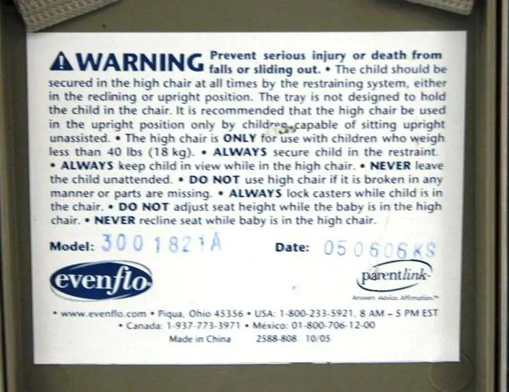 Warning label