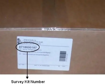Survey kit number location