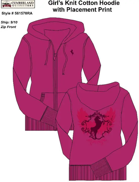 Recalled Girl's Hooded Sweatshirt Style # 561570RA