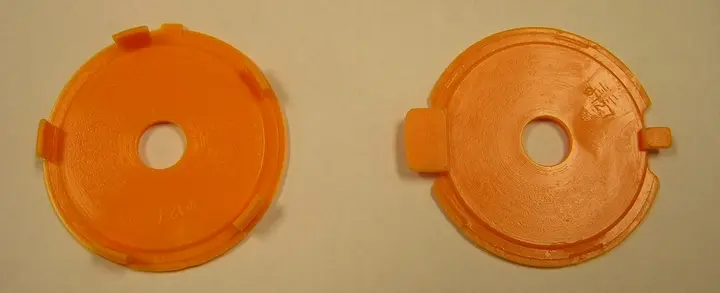 Ryobi Router Throat Plate (left) and new replacement (right)