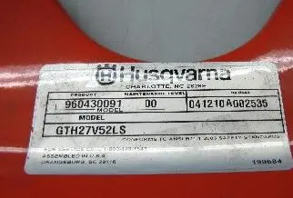 Tractor identification plate