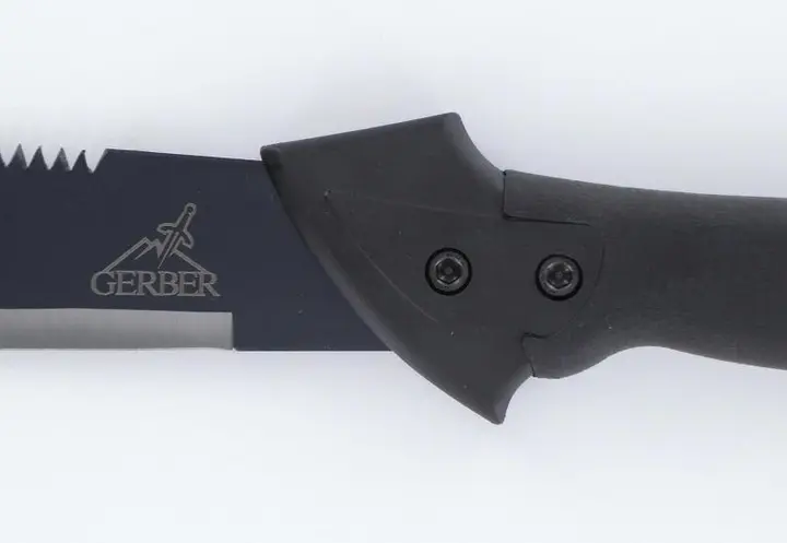 Close-up: Machete with the modified handle (with extended hand guard) - NOT included in this recall
