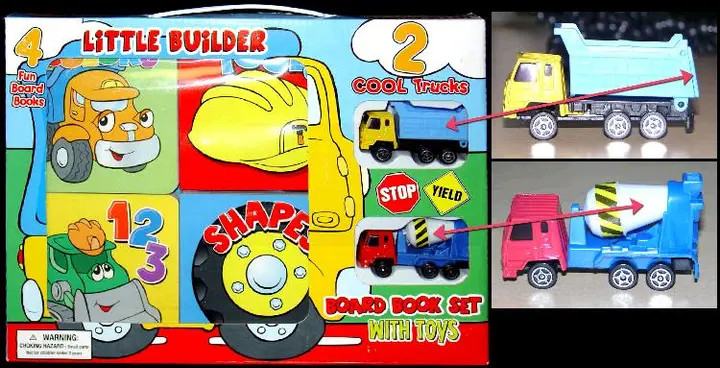Recalled Board Book Set showing toys