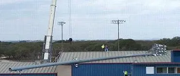 Fallen stadium light pole