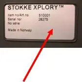 The serial number on the label