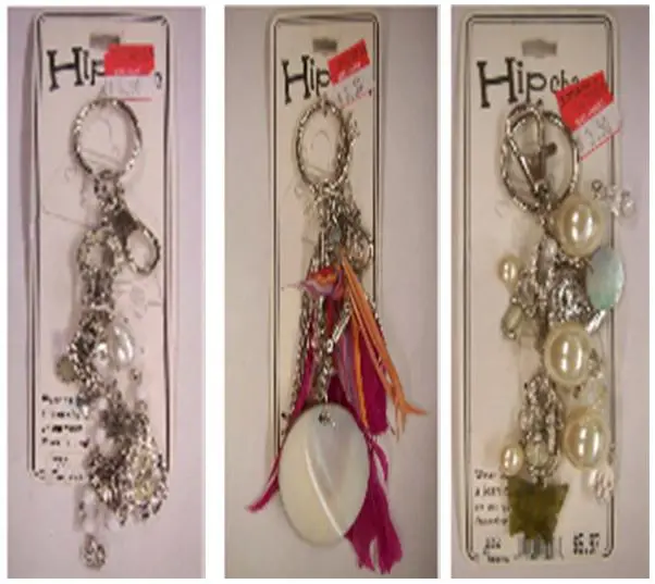 Recalled Hip Charm Key Chains