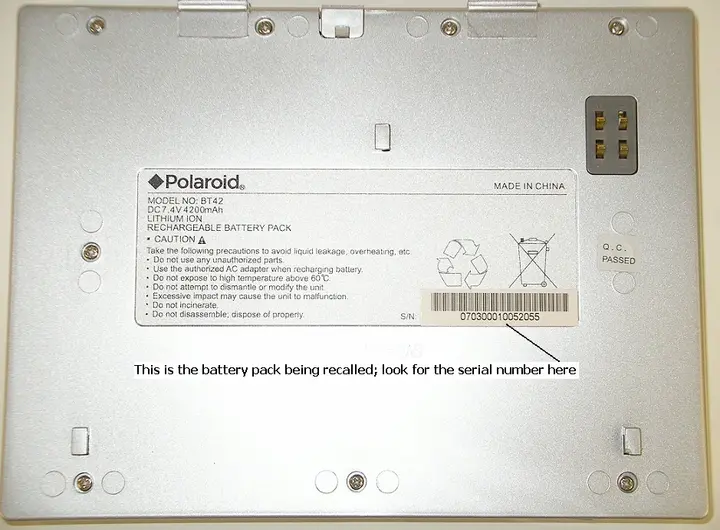 Recalled Battery