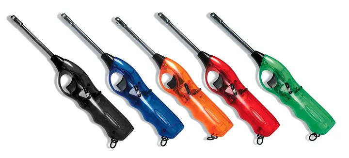 Lighters with blue, red, orange, black or green body