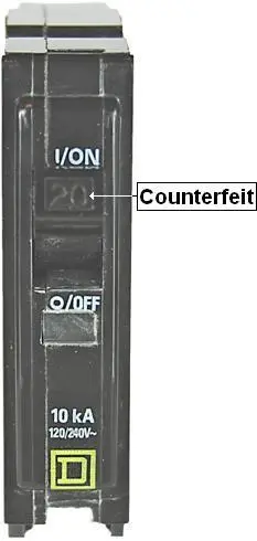 Counterfeit circuit breaker